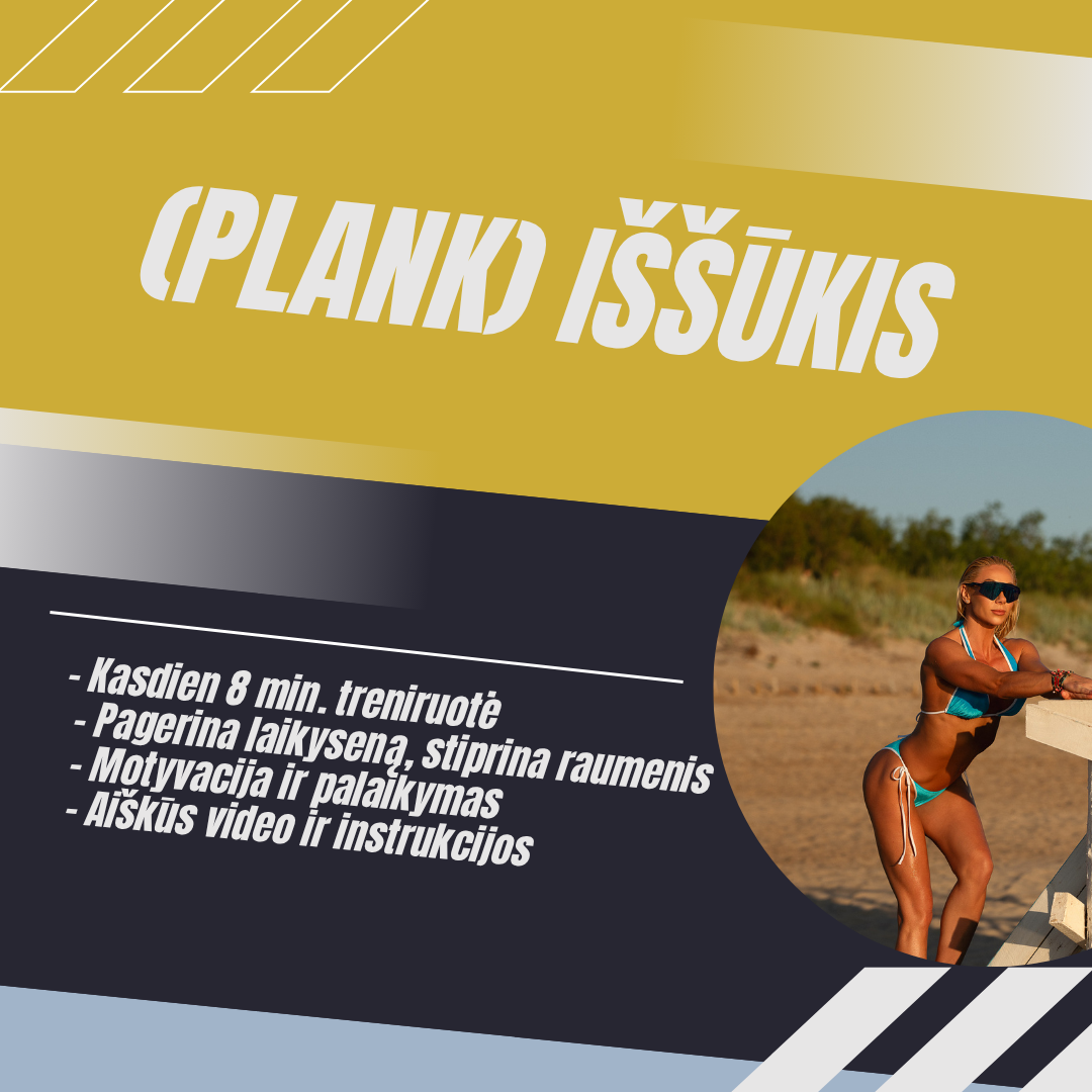 8 minučių Plank iššūkis – 30 dienų